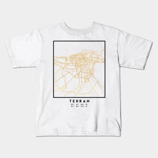 TEHRAN IRAN CITY STREET MAP ART Kids T-Shirt